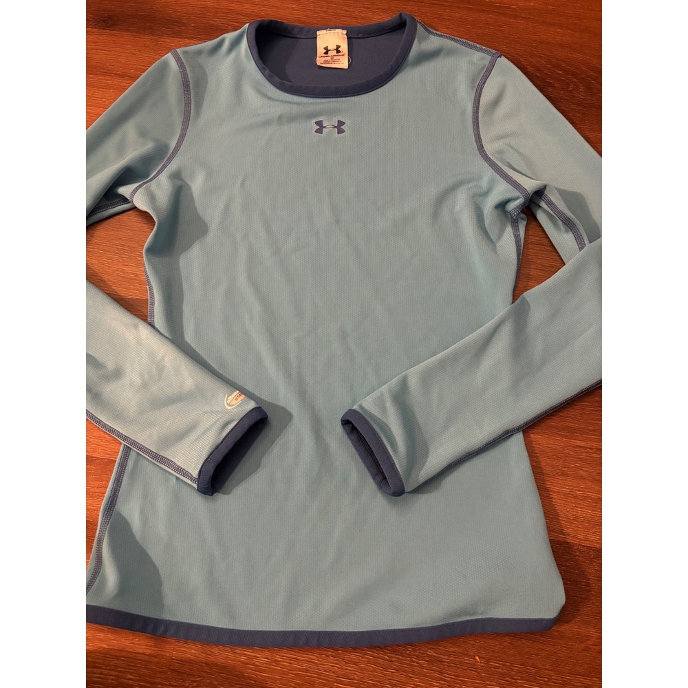 Under Armour Womens AllSeasonGear Stay Warm Long Sleeve Base Layer Top Blue SM